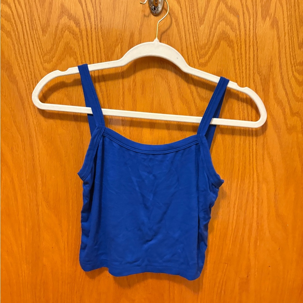 Blue Crop Camisole Top